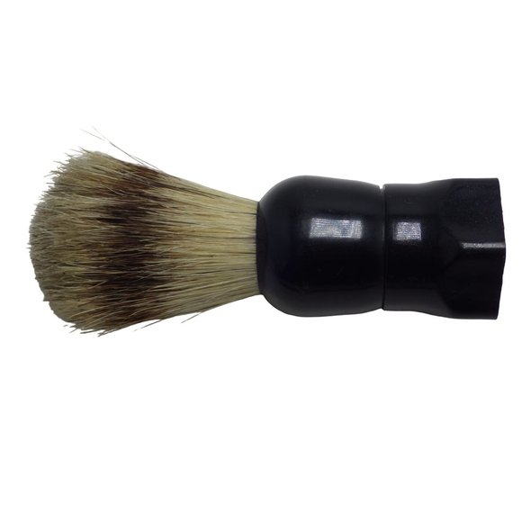 Opal Shaving Brush Black Set in Rubber Handle Original Vintage - Picture 2 of 4